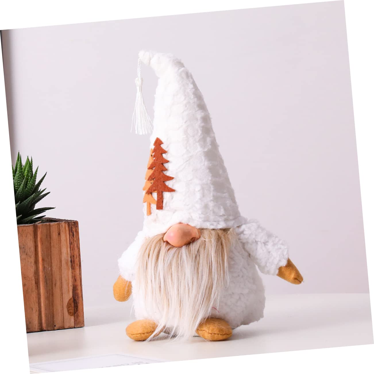 TOPBATHY 4 Stück GNOME Schmuckstücke weihnachtsdeko weihnachtsgnom Wichteldekorationen für Zuhause draußen Stoffzwerge Dekorationen Ornament Festival-Zwerg- Makramee-Schnur 4mm Weiß
