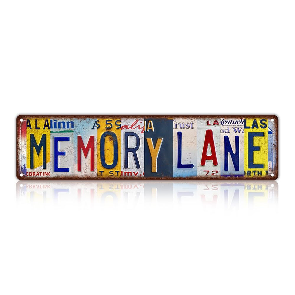 Vintage Memory Lane Wall Decor Street Signs Metal Tin Signs 4x16 Inch