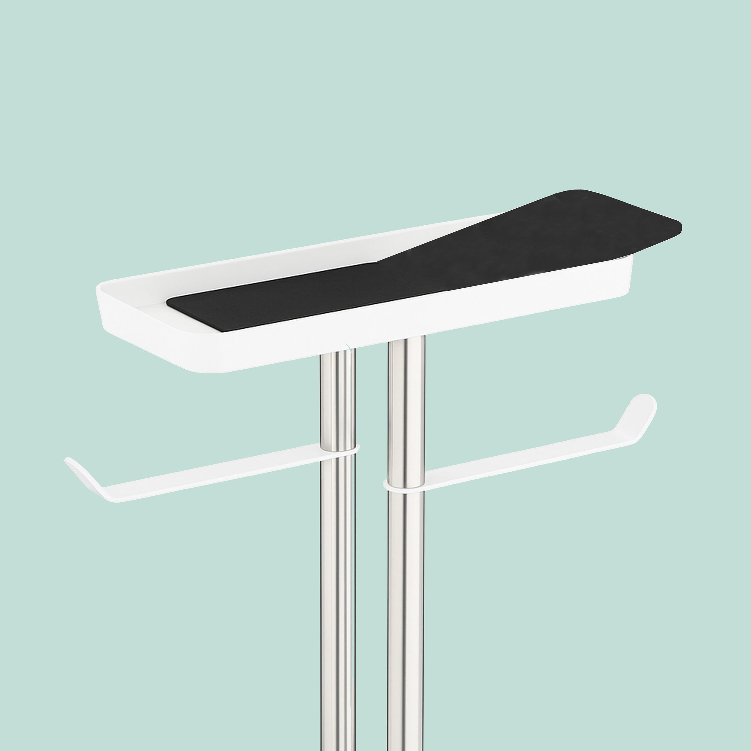 Juego de baño Relaxdays, Acero Inoxidable, con Estante y portarrollos, Independiente, 3 en 1, HBT: 77 x 30 x 15 cm