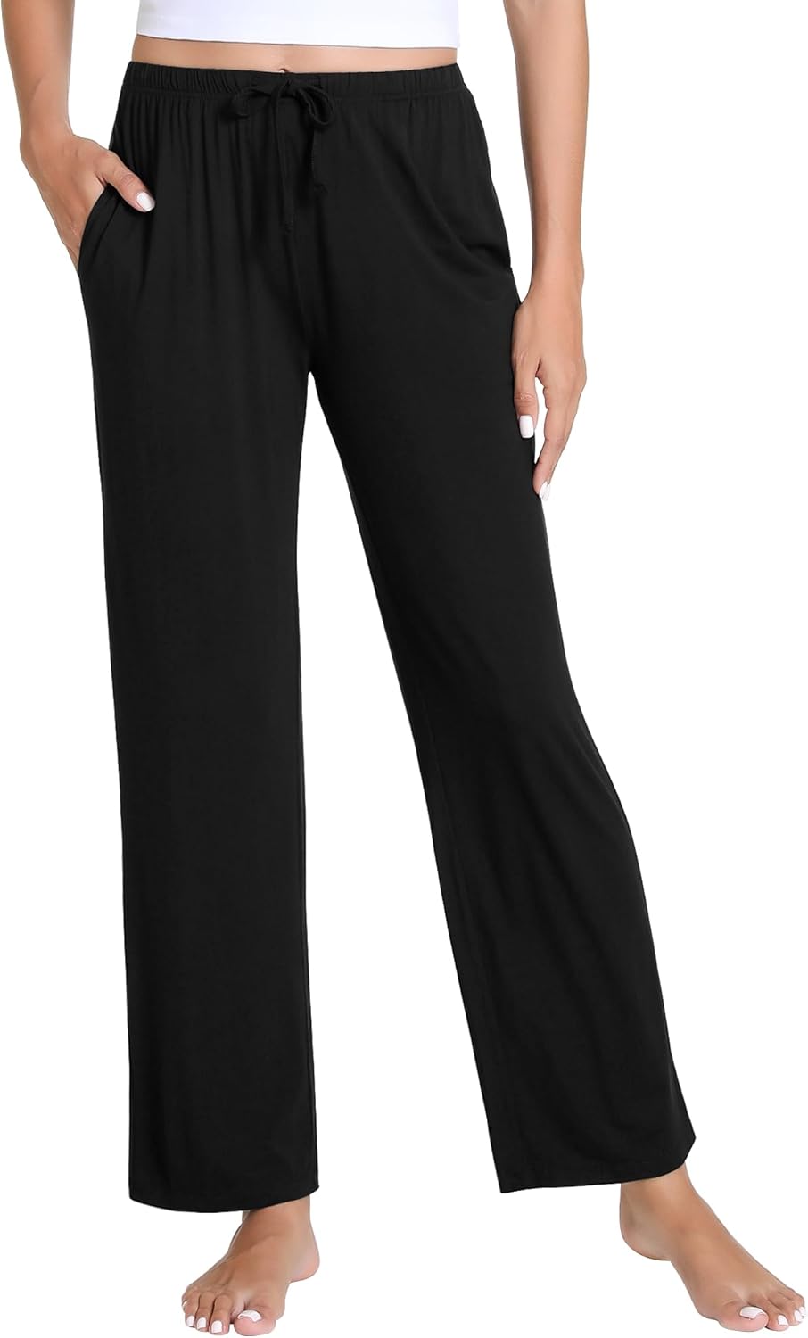 Women's Pajama Pants Soft Sleep Bottoms Pant Knit Lounge Bottom Sleepwear with Pocket Bamboo Viscose S-XXL