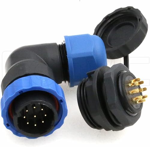 Miniatura 3 de Eonvic SD20 9 Pin Aviación Conector 5A 250V Automotriz Plástico IP68 Impermeable Enchufe Macho Enchufe Hembra Eléctrico Montaje Posterior Enchufe