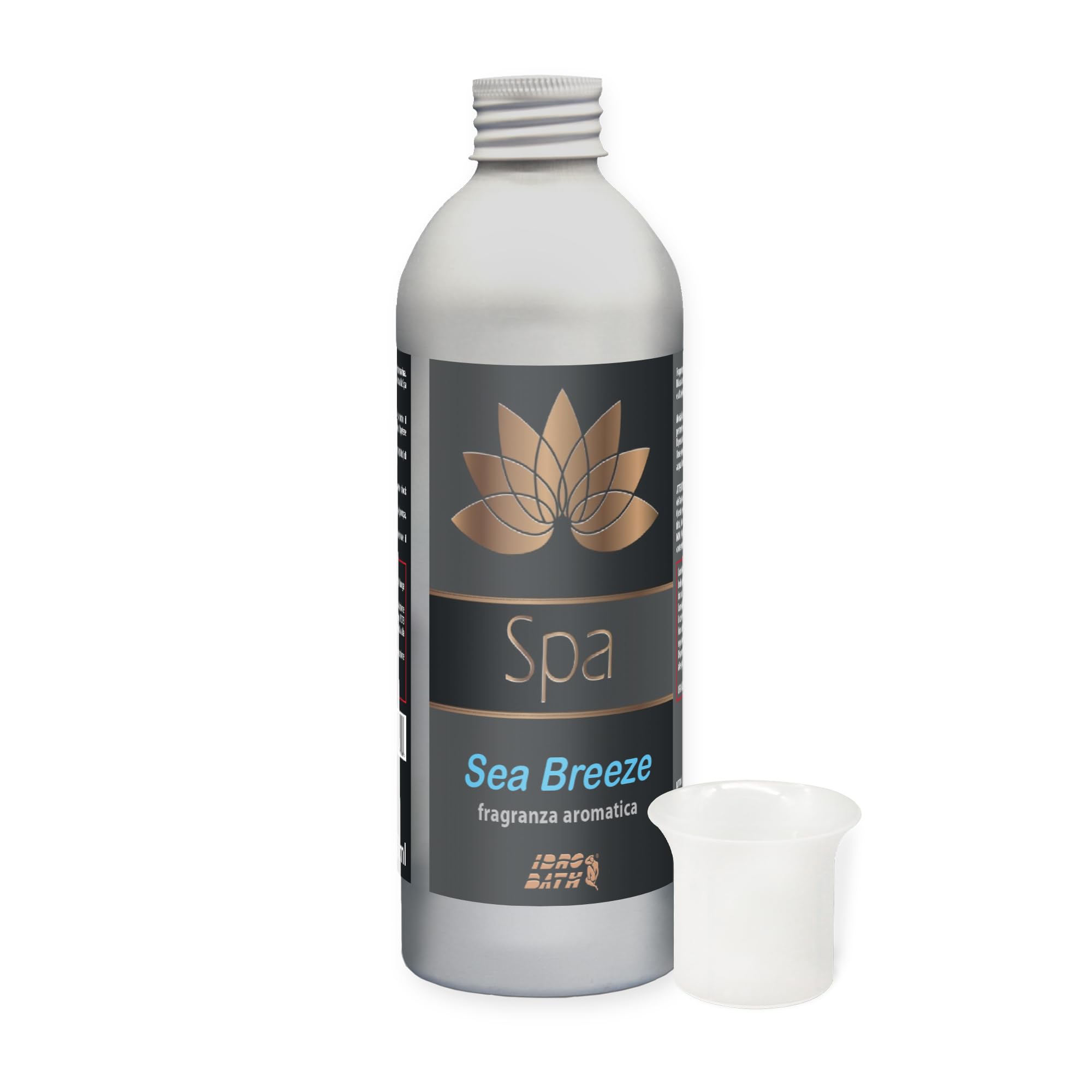 HydroSal Set AquaSal Natural 3 Lt+Parfum Sea Breeze Spa 250 ml+Doseur, Mélange à Haute Concentration de Sels de Magnésium, Potassium et Iode Associé à la Parfum pour Spa Hydromassage/Piscine