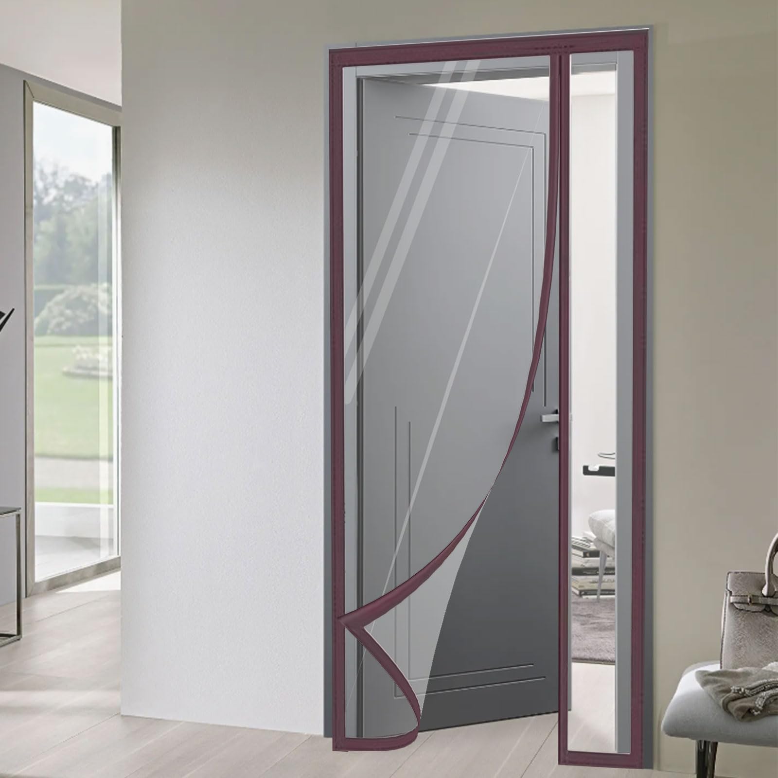 Tjdwprrd A Thermal Insulated Magnetic Screen Door Winter Outdoor/Indoor Clear Panel Curtain Front Door Bedroom Doorway Cover,,90X200cm