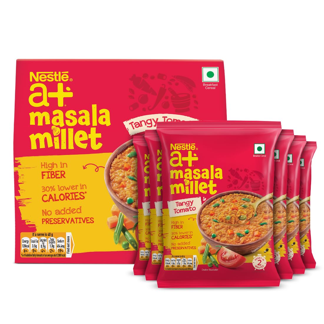 See full amazon price history chart for Nestlé a+ Masala Millet, High in Fiber, 30% Lower in Calories, Tangy Tomato Flavour, 240 g(6 Units x 40g) Nestlé a+ Masala Millet, High in Fiber, 30% Lower in Calories, Tangy Tomato Flavour, 240 g(6 Units x 40g) (B0CQM2YPFF) Amazon Price History, Amazon Price Tracker