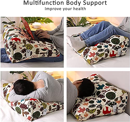 VERCART Ergonomic Reading Bed Rest Pillow Curved Shape Heightening Backrest Headboard for Sitting in Bed Positioning Wedge Back Support Reclining Pillow Decorative Sofa Pillows 24x10x24 inches