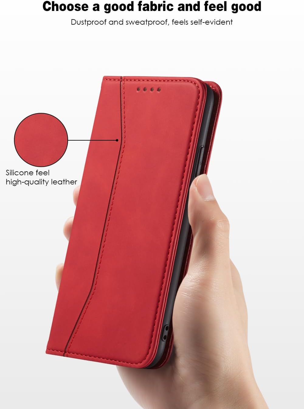 Asuwish Flip Wallet Phone Case for Samsung Galaxy A57 5G with Tempered Glass Screen Protector Magnetic Closure Folio Cover Credit Card Holder Slot Stand Cell Accessories A 57 57A A575G LTE Red image 5