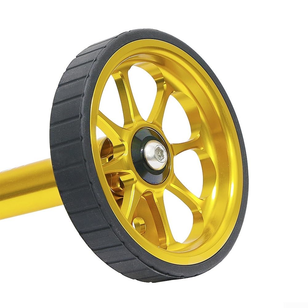 80 mm Faltrad Easy Wheels Aluminiumlegierung Gummi mit integriertem Lager für Brompton für 3Sixty Lightweight Smooth Ride Ersatzteil-Kit schwarz (gold 80 mm Faltrad Easy Wheels Aluminiumlegierung Gummi mit integriertem Lager für Brompton für 3Sixty Lightweight Smooth Ride Ersatzteil-Kit schwarz (gold