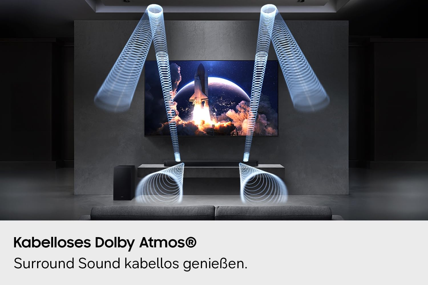 Samsung HW-Q610GH / Q600H Q-Series 3.1.2-Kanal Surround-Soundbar für TVs, Kabelloser 6.5"-Dual-Subwoofer, Kabelloses Dolby Atmos, Q-Symphony, Game Mode Pro für 3D-Gaming-Sound, Alexa