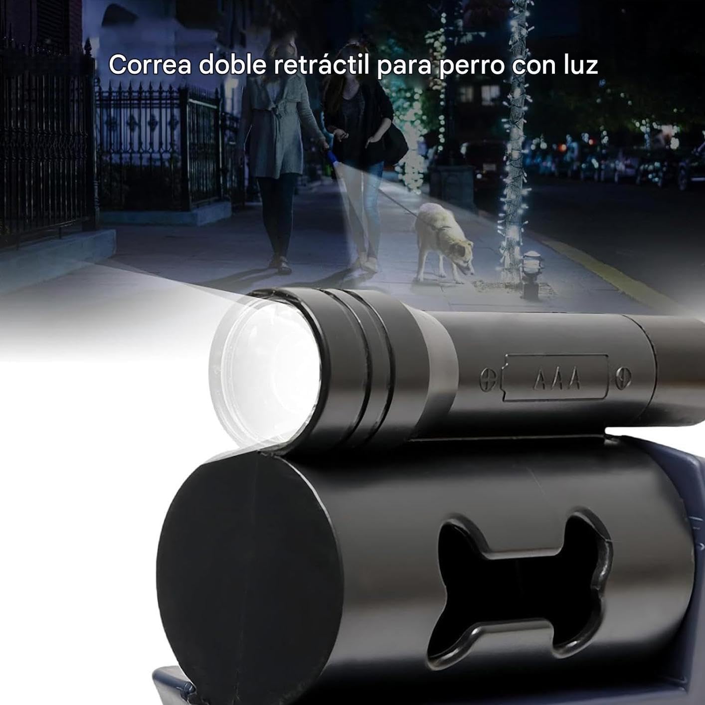 Guinzaglio Doppio per Due Cani Guinzaglio Antiscivolo Pieghevole | Guinzaglio Lungo Per Cani per Passeggiate all'Aperto Spiaggia Escursionismo Corsa Raccolta