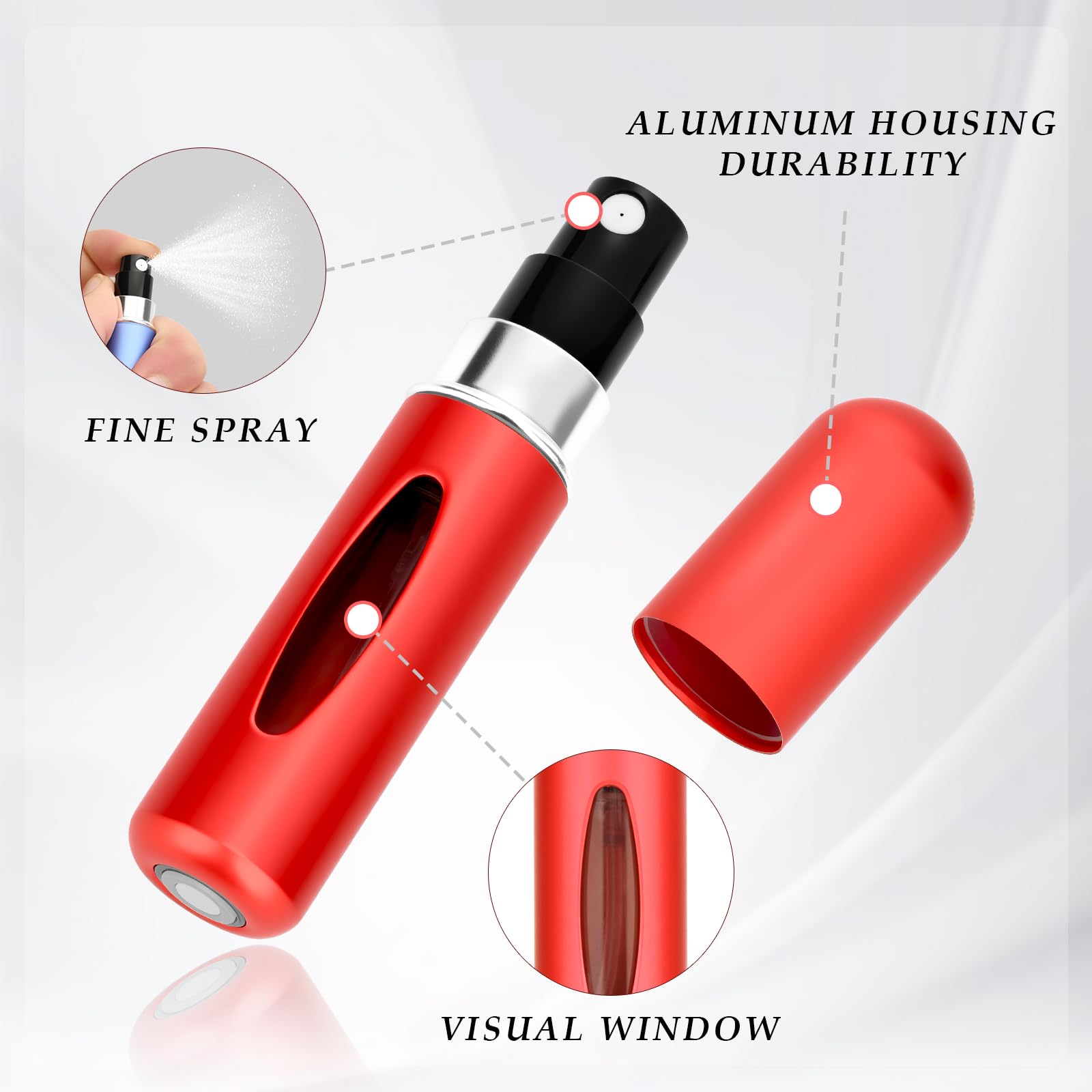 12 sztuk rozpylacz do perfum 5 ml, mini atomizerów do perfum na podróż, dozowniki do perfum, atomizery do perfum z możliwością ponownego napełniania na wakacje, podróże, kemping