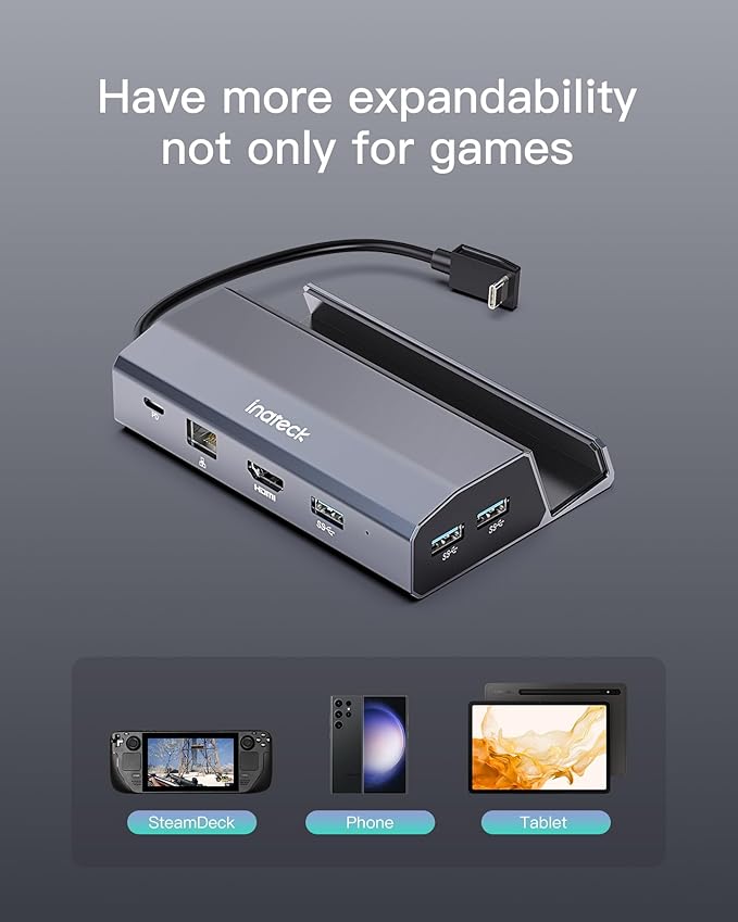 Inateck Steam Deck Dock, Estación de Acoplamiento 6 en 1 Aluminio miniatura 7