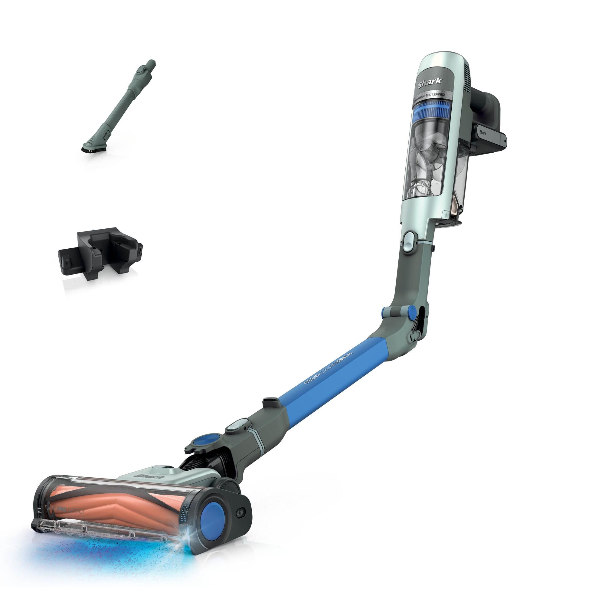 Shark PowerDetect Speed, Aspirateur Balai sans Fil, 60min IA1243FR | Nettoyage en arrière, Filtration anti-allergène HEPA, Jusqu’à 60 min d’autonomie, support mural et suceur plat, Sauge givrée