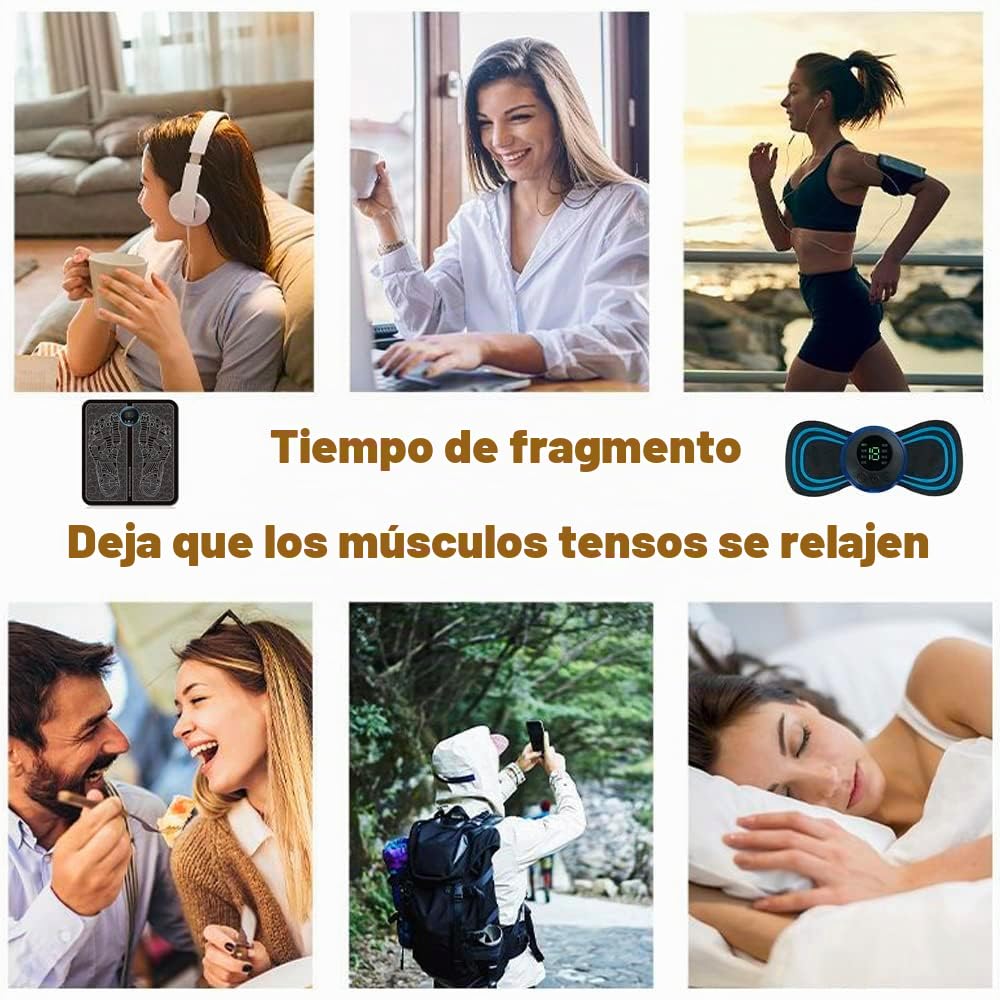 Electroestimulador Muscular Abdominales, EMS Cinturón Entrenamiento Masajeadores de Pies Eléctricos, Masajeadores de Pies para Aliviar el Dolor y la Circulación Sanguínea Máquina de Masaje de Pies