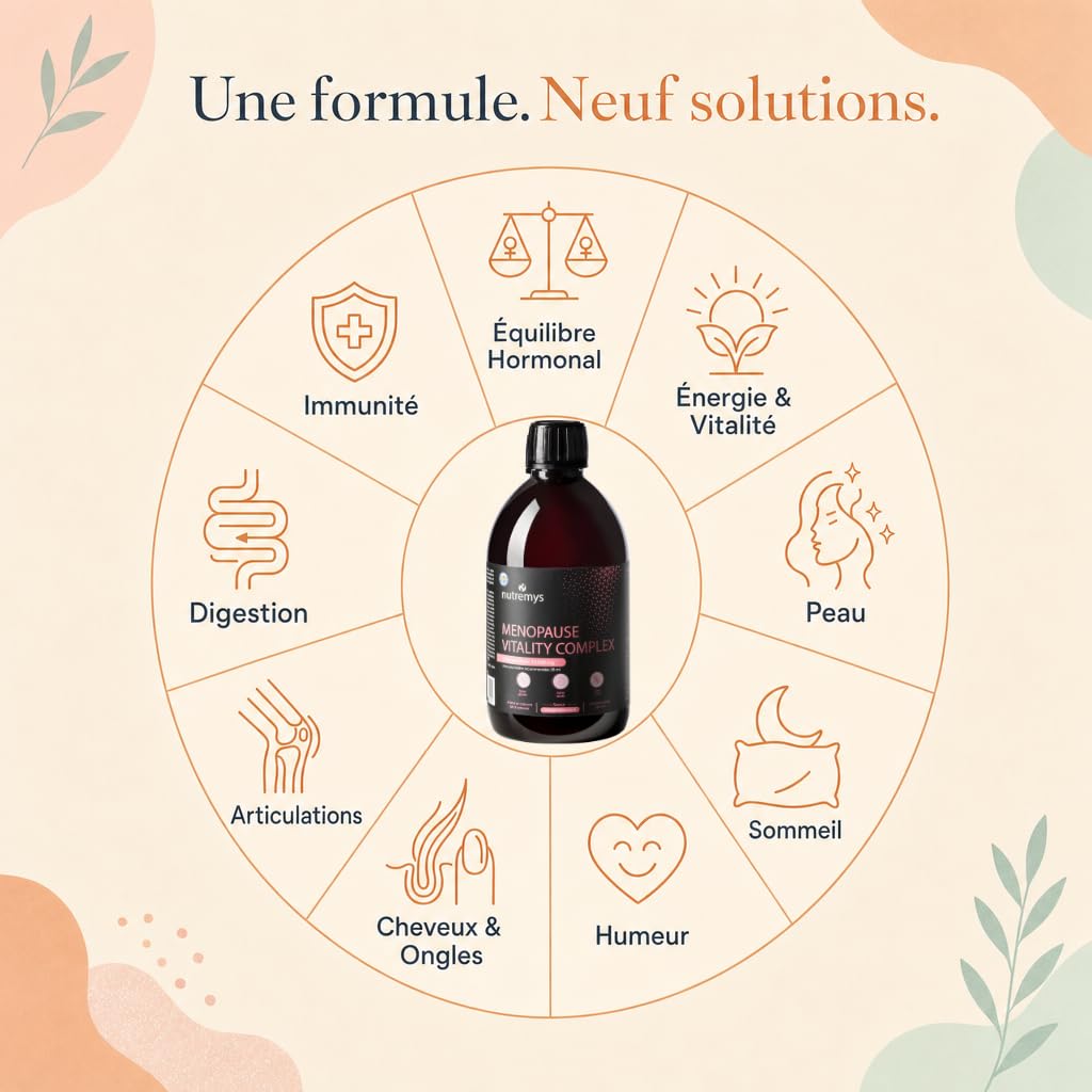 Collagène Marin Liquide 10 000 mg à Boire – Ménopause sans Hormones + Acide Hyaluronique & Vitamine C – Anti-Âge Peau, Cheveux, Ongles & Bouffées de Chaleur – Goût Orange Sans Sucre 500 ml