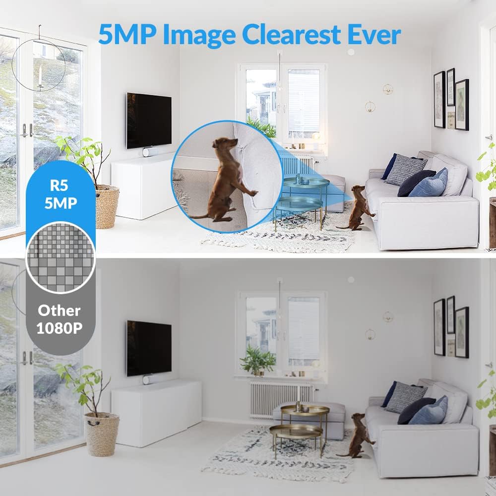 Comparison of 5MP image clarity versus 1080P