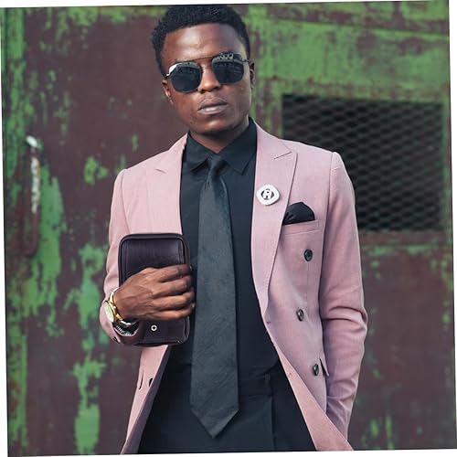 Miniatura 3 de TENDYCOCO Paquete de 1 bolsa de cintura para hombres monedero para hombres bolso vertical para teléfono móvil bolsa de cuero genuino hombres negro,