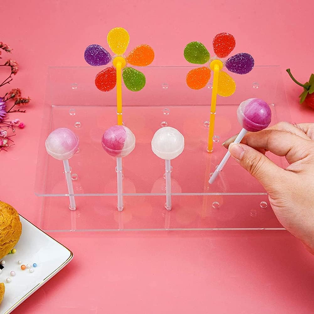 AMZMUKAUP 3 Pezzi Supporto per Lecca-Lecca, 20 Fori Trasparenti Lollipop Stand Supporto per