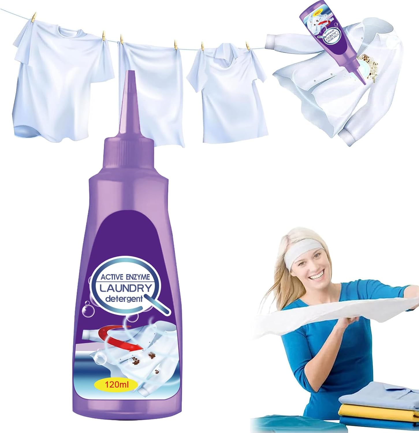 Active Enzyme Laundry Stain Remover Garment Stubborn