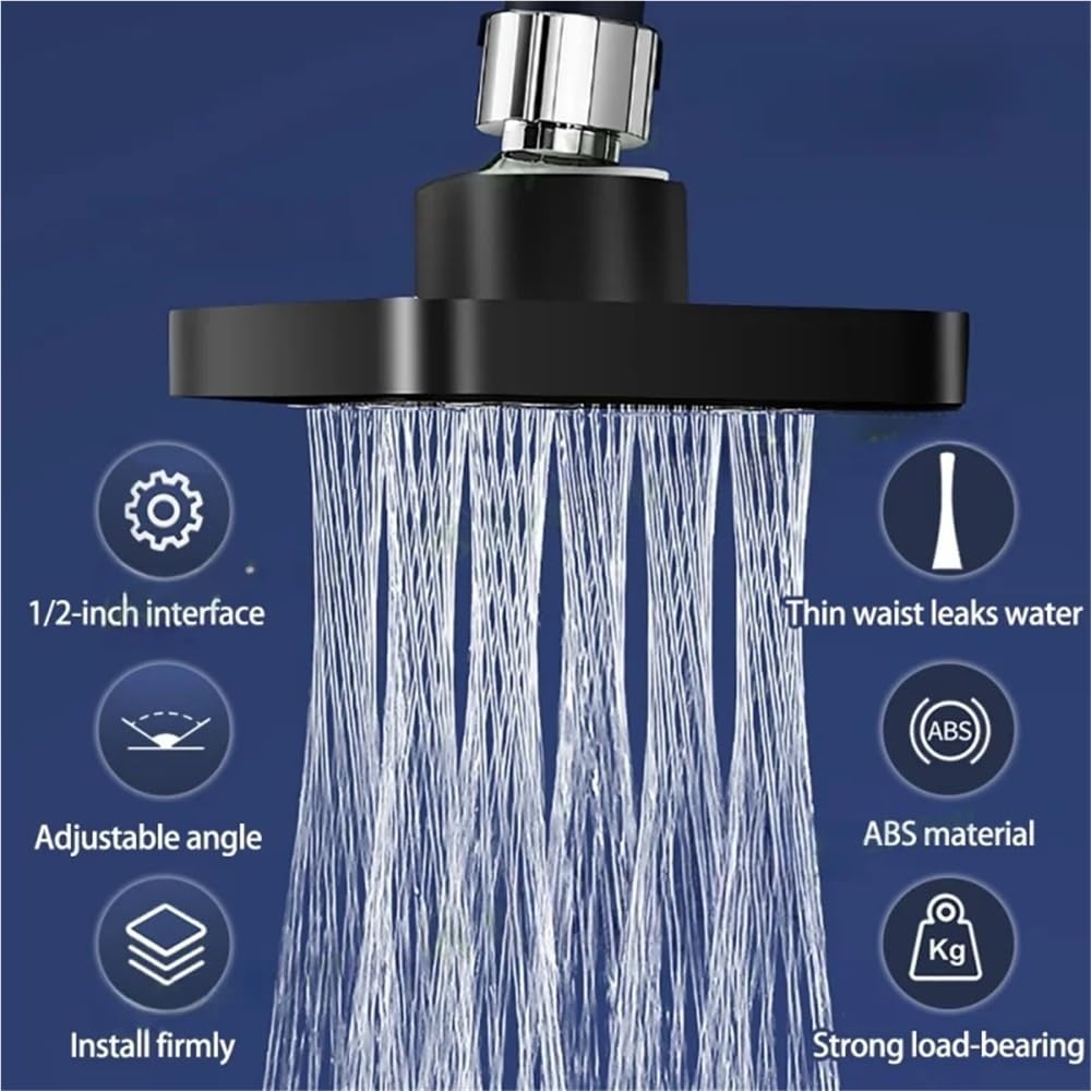 Wysokociśnieniowa oszczędzająca wodę głowica prysznicowa - mini spray z opadami deszczu dla najlepszych wrażeń łazienkowych - Slish Black h