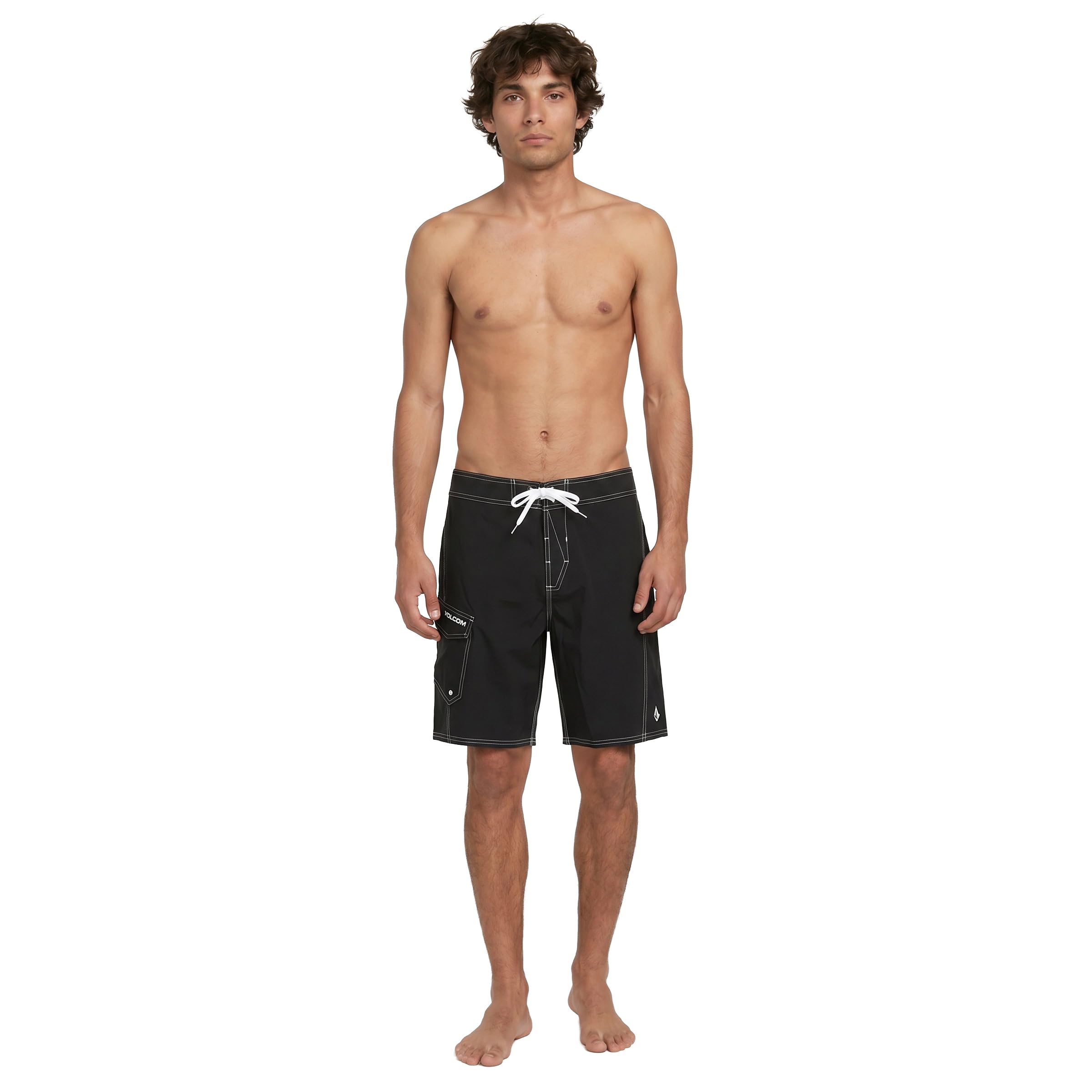 Volcom Herren-Badeshorts, 48,3 cm, elastischer Bund, moderner Schnitt, 4-Wege-Stretch (1 Stück)