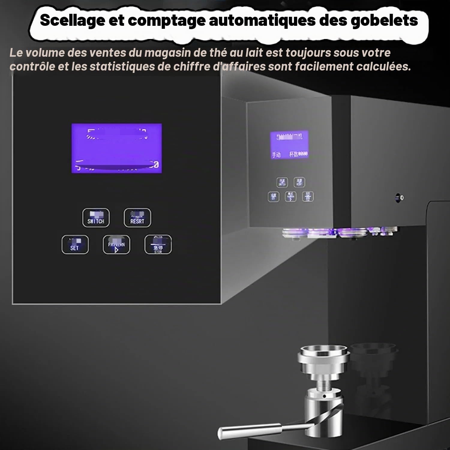 Machine de Scellant Automatique Scellant ÉLectrique en Étain Commercial Scelleuse de Canettes à Hauteur Réglable pour Les Canettes en Aluminium/Plastic pour Bars et Cafés