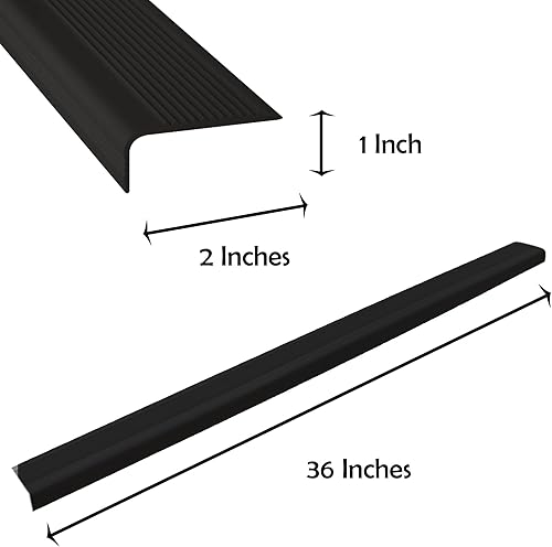 Miniatura 3 de Rubber Bond Protector de borde de escalera (paquete de 15) tiras de goma antideslizantes para esquinas de escaleras de 36 x 2 x 1 pulgadas,