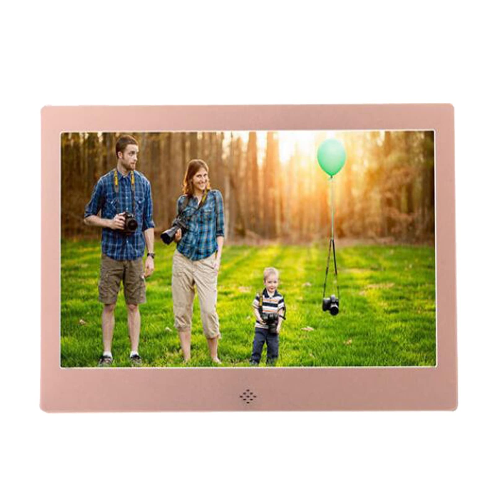 Inteligentna cyfrowa ramka na zdjęcia WiFi 10-calowa metalowa cyfrowa ramka na zdjęcia LED 720P Muzyka wideo Kalendarz Zegar Odtwarzacz Rozdzielczość 1024x600 (kolor: soczewka) little surprise