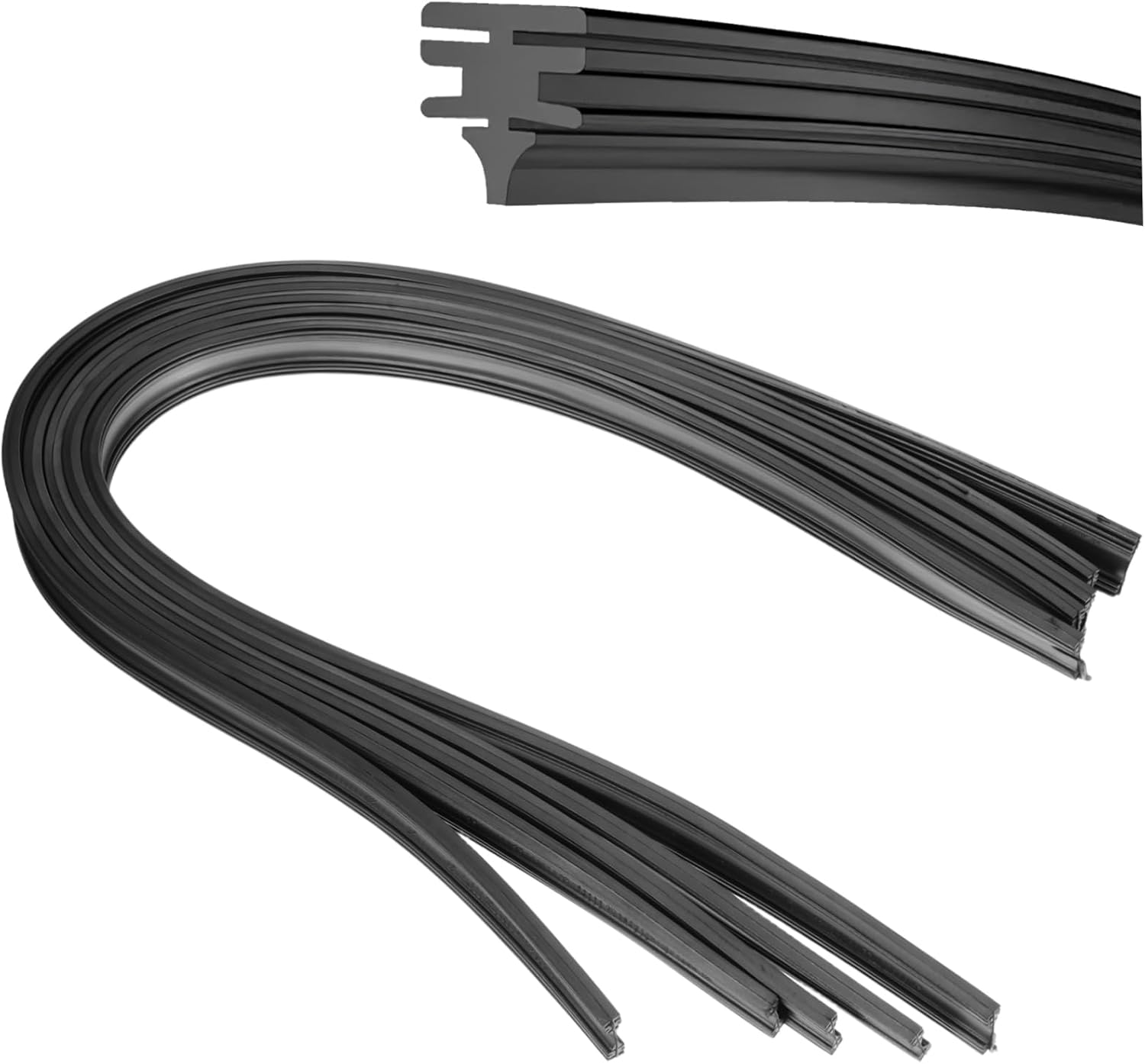 VALICLUD 5Pairs Car Wiper Strip Refills Frameless Wiper Blades for Visibility Rain and Easy Installation Compatible with Various Models