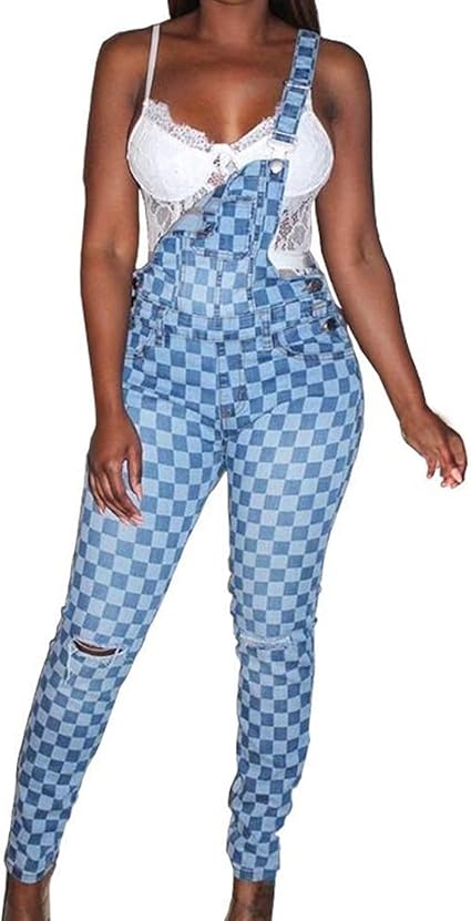 Amazon Co Jp 女性オーバーオール 夏の女子格子縞の破れデニムサスペンダーズボンカジュアルオーバーオール 色 青 Size S ファッション Amazon Co Jp 女性オーバーオール 夏の女子格子縞の破れデニムサスペンダーズボンカジュアルオーバーオール 色 青 Size S ファッション