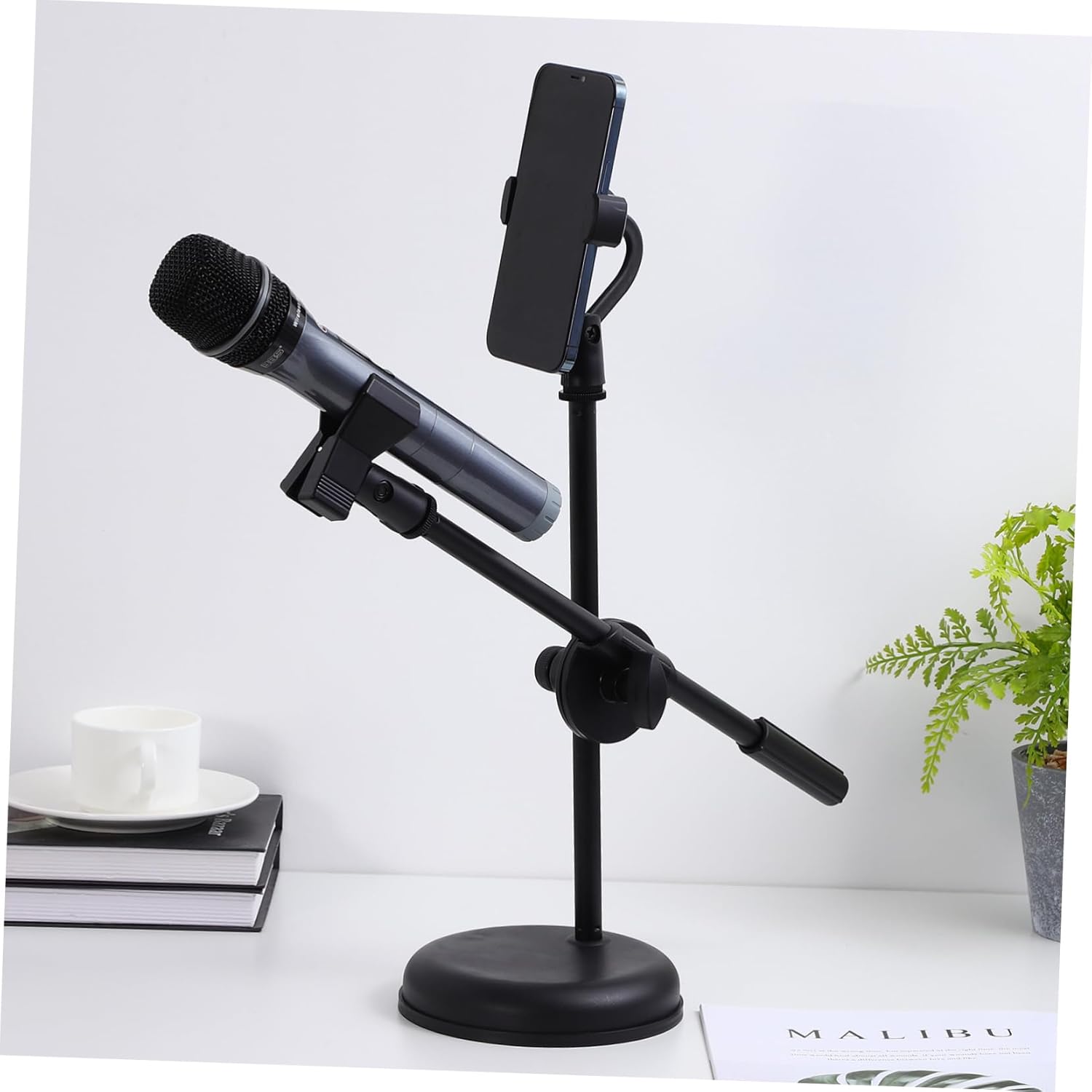 Desktop Microphone Stand Mic Holder for Phone Microphone Accessory Detachable Bracket Easy Assembly