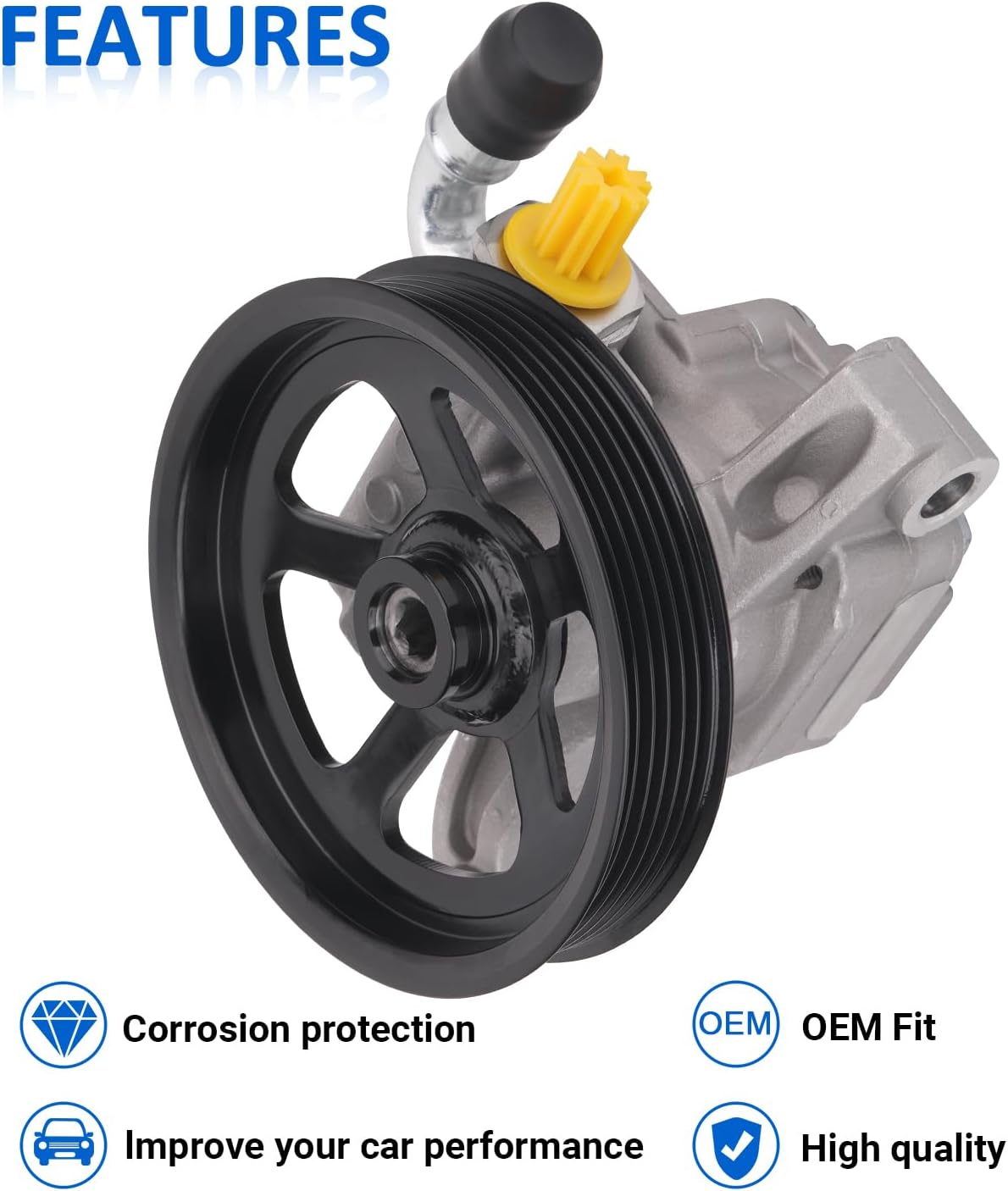 Power Steering Pump Compatible with 2009-2017 Chevy Traverse/ 2008-2017 Buick Enclave/ 07-16 GMC Acadia/ 07-10 Saturn Outlook, Replace OEM 20-2403 96-2403