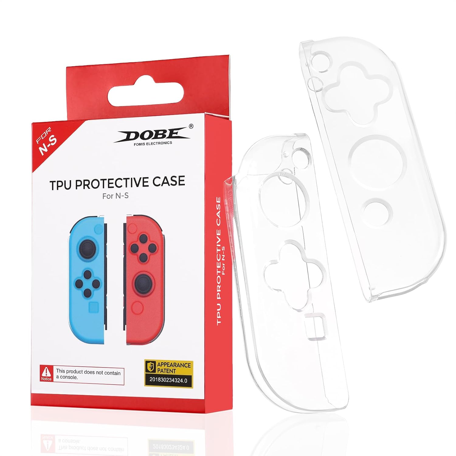 Finera Soft Replacement Shell Case for Nintendo Switch Joy-Con, Clear TPU Protective Cover Case Compatible with NS Joy Cons Handheld Controller