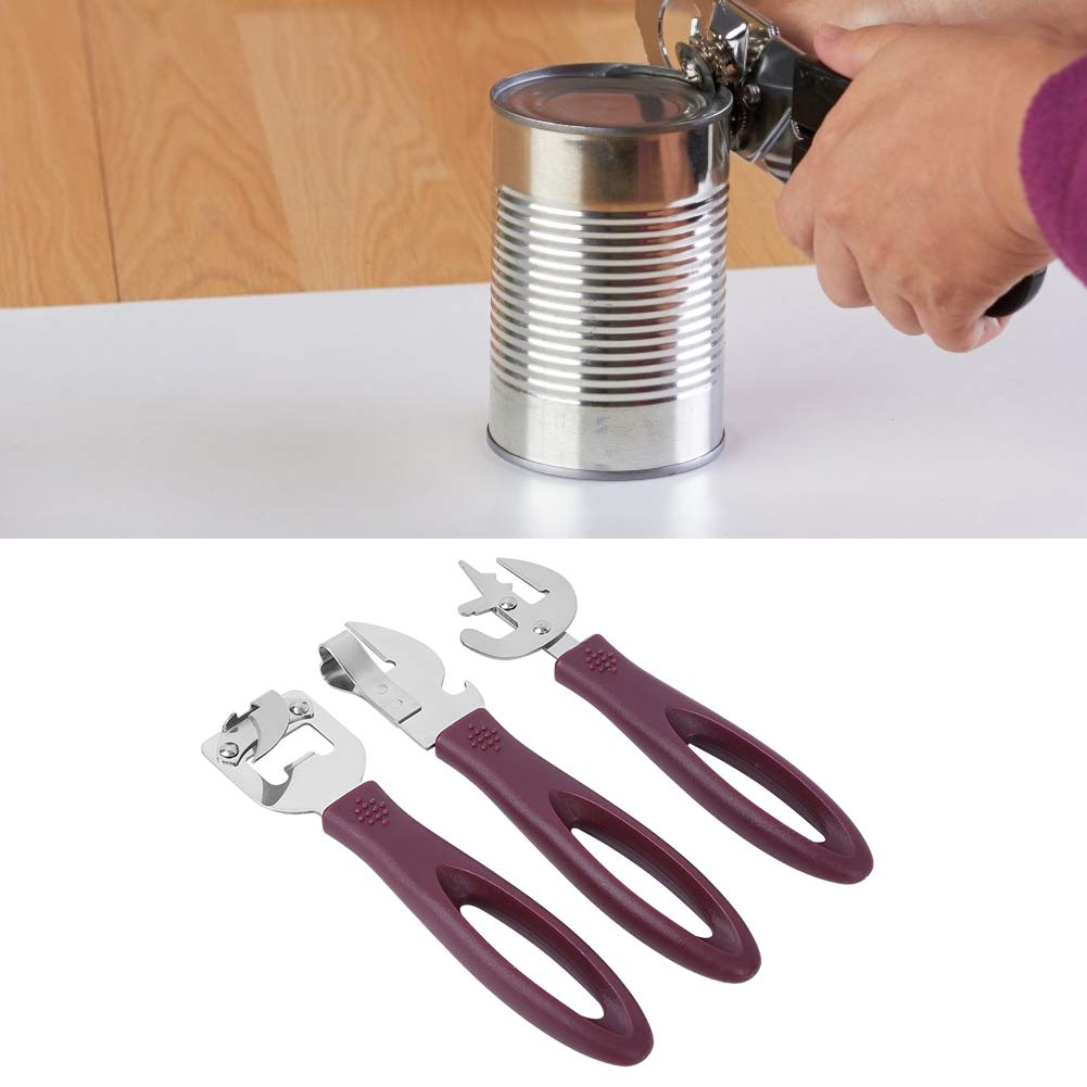 Manual Side Cut Can Opener Set Stainless Steel Can Bottle Tin Opener Old Fashioned Can Opener Side Can Opener for Home Camping Restaurant – Japanese Style