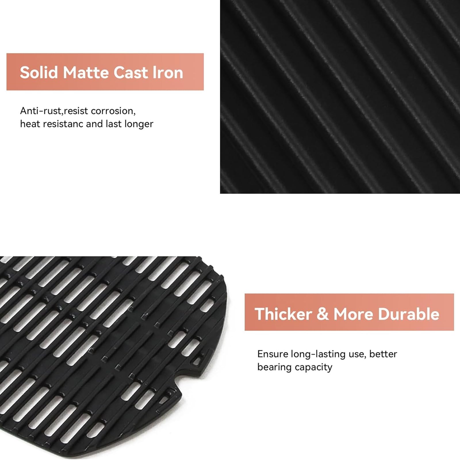 7646 - Griglia di ricambio per barbecue Weber Q300, Q320, Q3000, serie Q3200, 45 x 32 cm, accessorio per barbecue Weber Q300,7584,586002,57060001,404341,2 pezzi