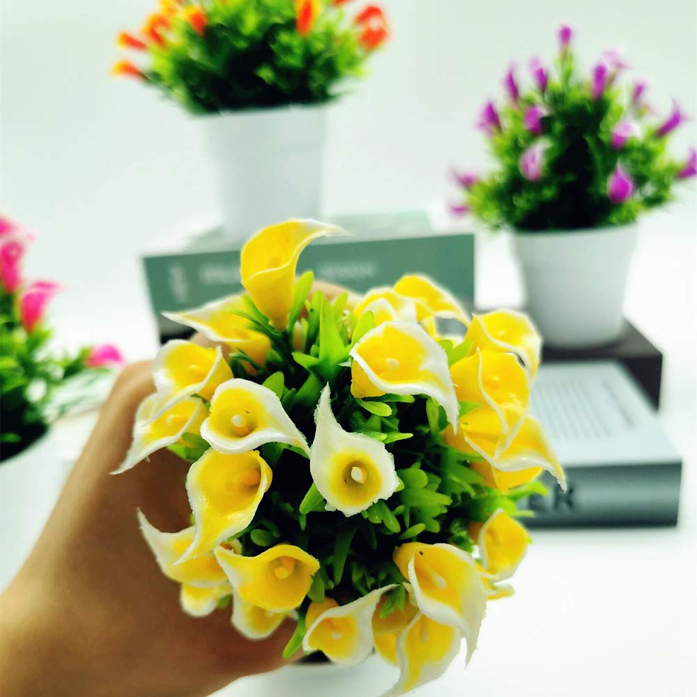 Plantas Falsas Maceta Decoración Lirios De Cala Artificiales En Maceta | 3  Unidades De 20x12cm | Decoración Para Casa U Oficina Lirio Artificial De  Cala, image size:1000x1000