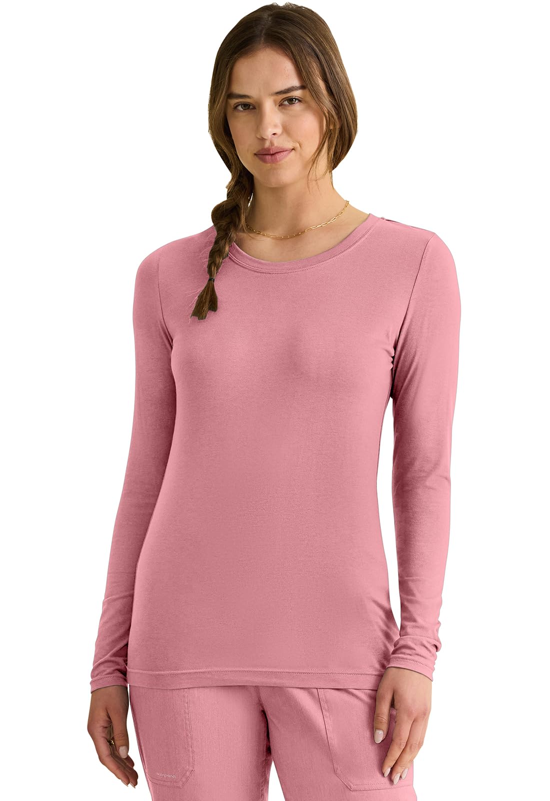Women's Underscrub Soft Knit Melissa Longsleeve Scrub Tee with Breathable & Easy Care Fabric 5047