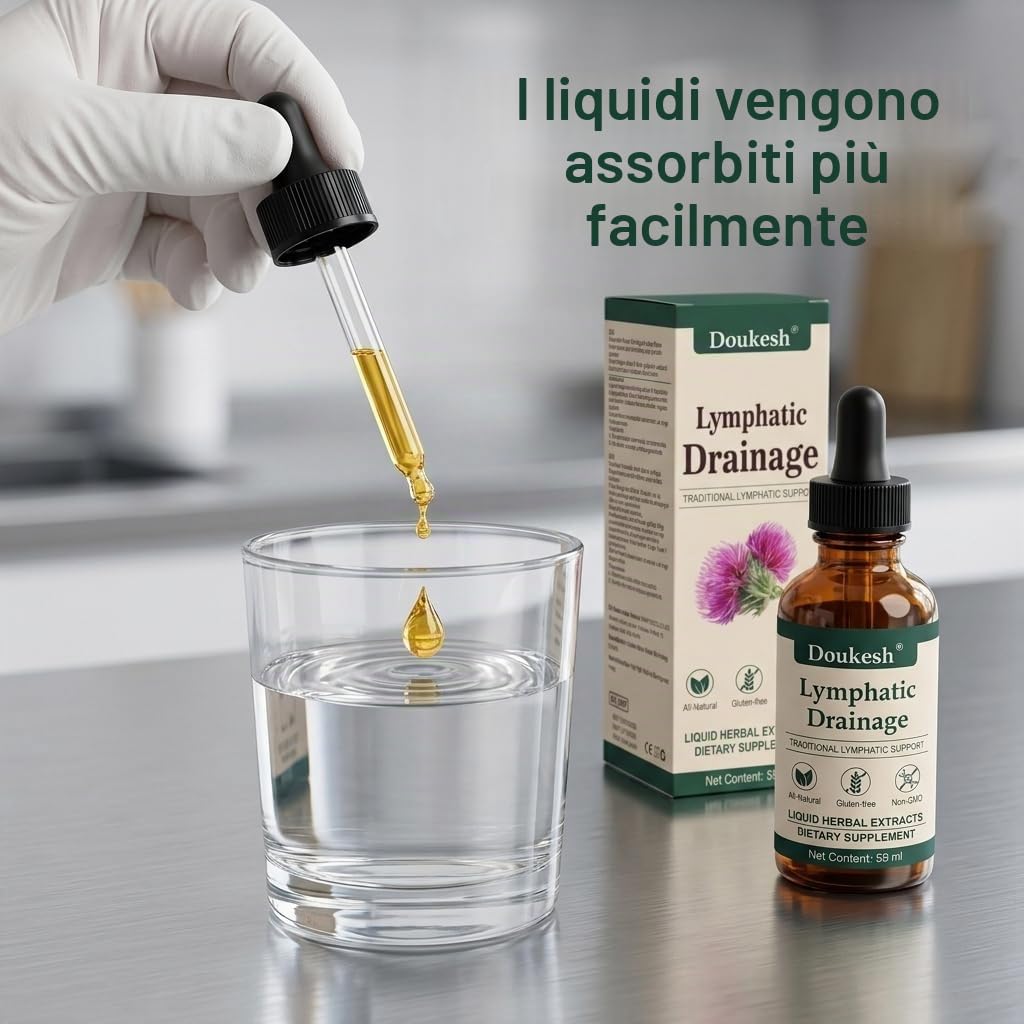 3 Pezzi Linfia Drenaggio Linfatico Gocce 59ML Gocce di Benessere peril Drenante Linfatico per Donne e Uomini