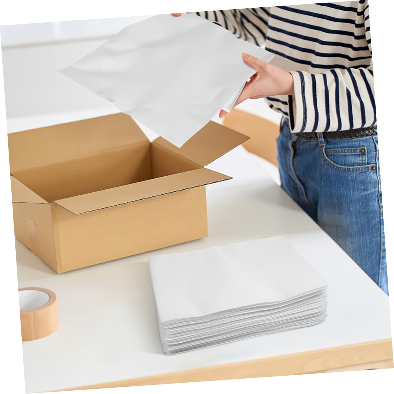 Bolsas de Espuma Epe de Color Blanco 200 Uds para Envío y Mudanza | Protección para Vasos y Marcos, Material de Embalaje Práctico, Prevención de Daños