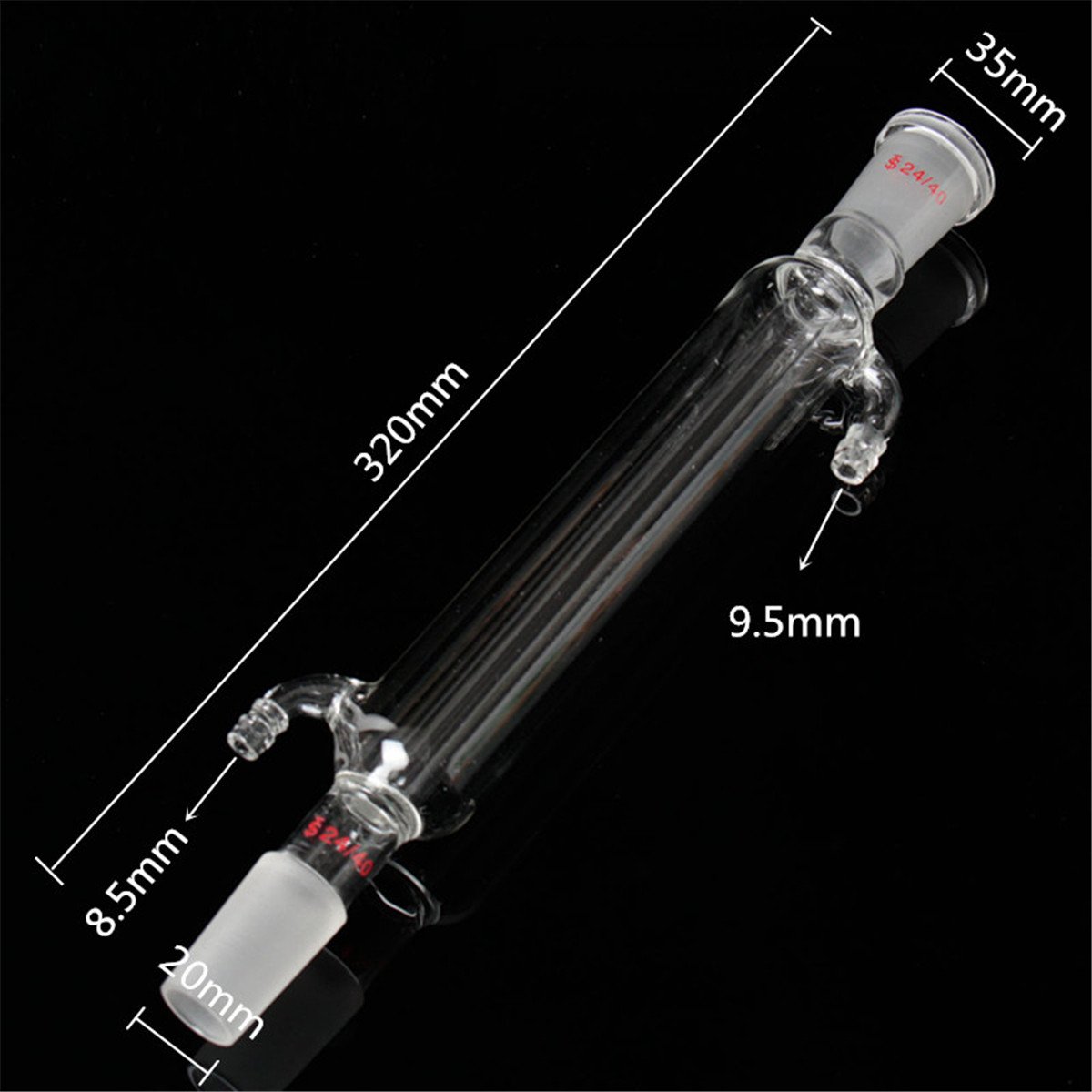 EsportsMJJ El Vacío Del Aparato De La Destilación 1000Ml 24/40 Destila La Columna Del Kit Vigreux Con La Cristalería Del Laboratorio Del Brazo