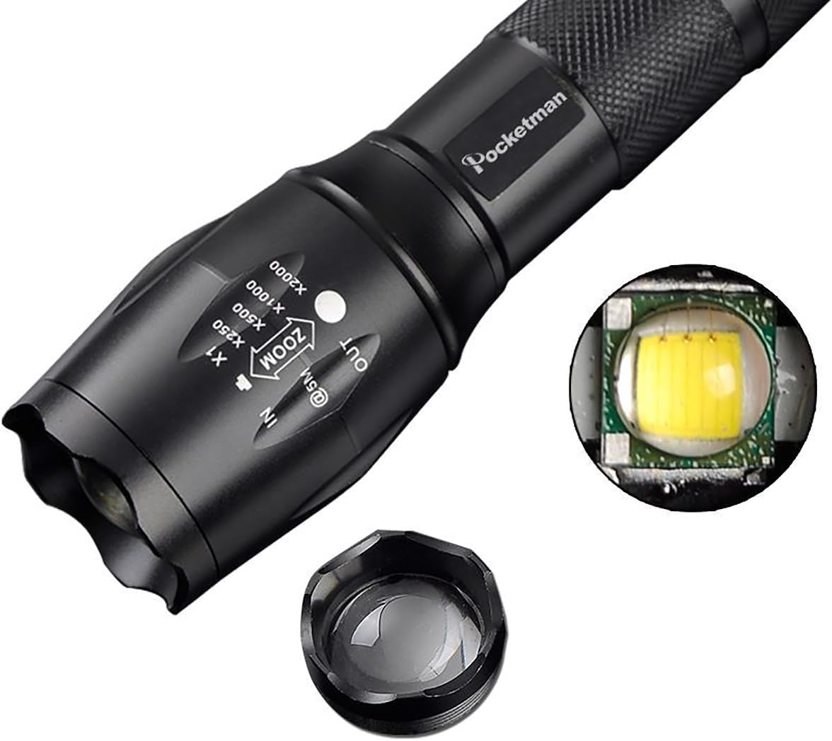 Boek LED Tactical Flashlight Super Bright Emergency Handheld Flash Light Portable Tactical Torch Outdoor Water Resistant Torch with 5 Light Modes（4 Pack）