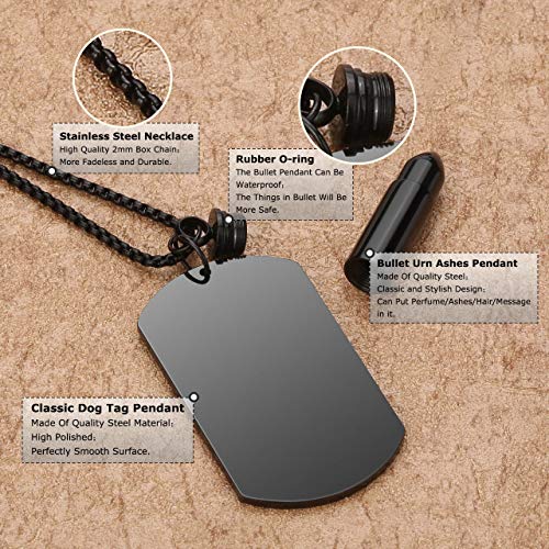 Personalized Master Free Engraving Custom Photo & Text Dog Tag Pendant Bullet Urn Necklace For Ashes Memorial Keepsake Cremation Jewelry Christmas Gift #TOP4