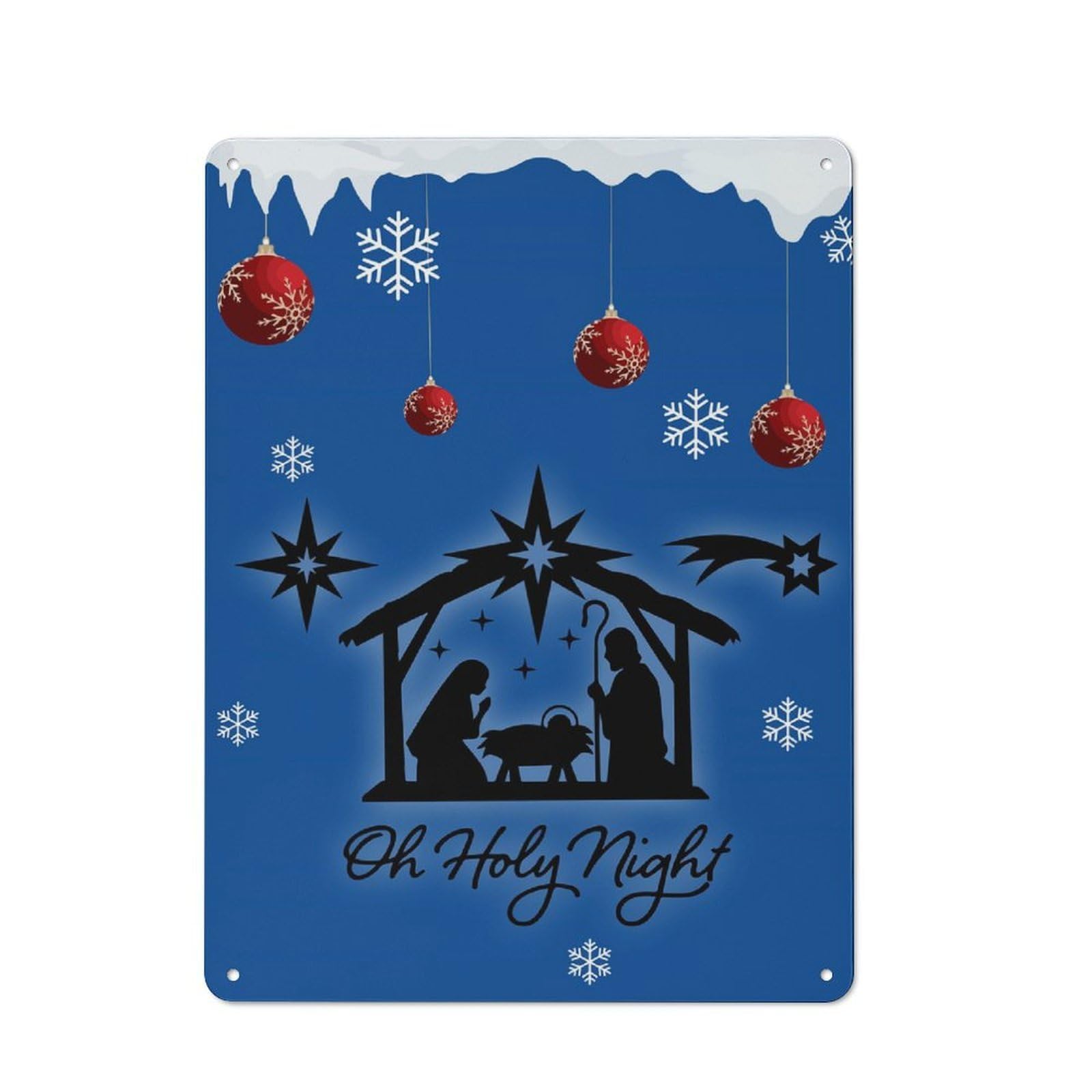 Junmoney 50 Holy Night 50 Tin Sign With Design 40X30cm, Vintage Shed Wall Decor For Greenhouse, Garden Room, Cafe Or Entryway
