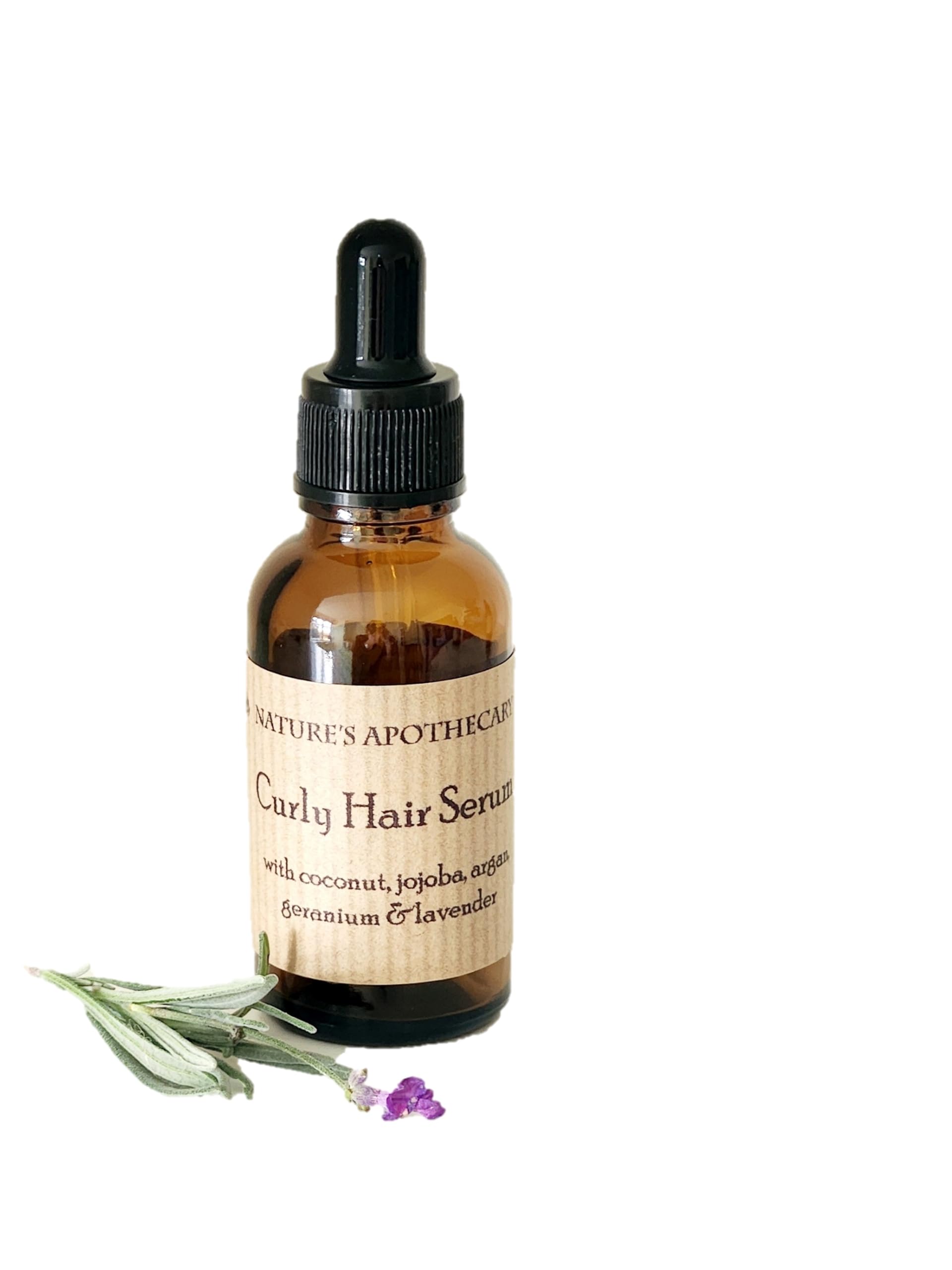 Hair Serum oil for curly hair 30ml *all natural *Coconut *Jojoba *Argan *Geranium *Lavender *Paraben and Sulphate free