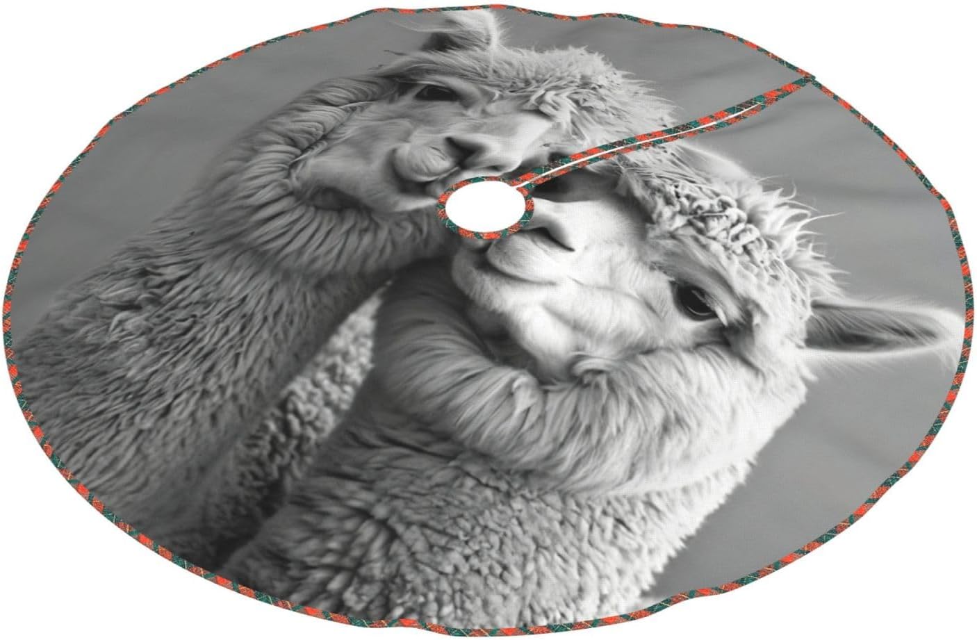 I Love Alpacas Print Christmas Tree Skirt Xmas Tree mat,Decoration for Xmas Holiday Party Supplies