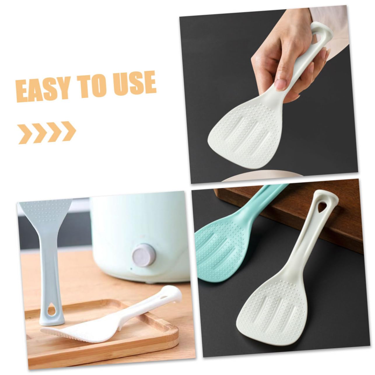 GRIRIW Vertical Rice Spoon Plastic Rice Paddle Safe Rice Scooper Rice Spatula for Rice Paddle Reusable Rice Spatula Plastic Rice Scooper Kitchen Rice Paddle White Pp