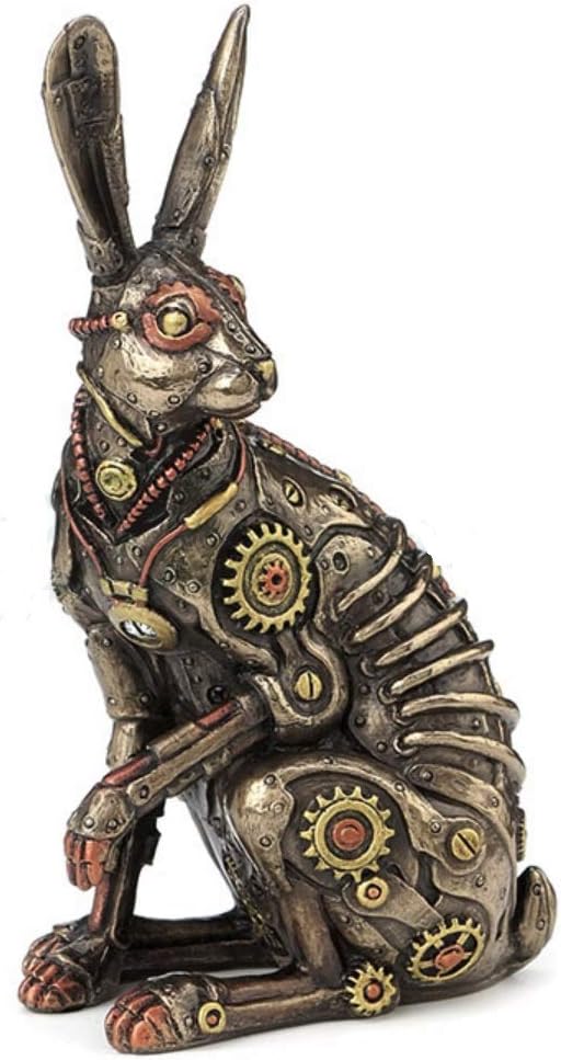 6" Steampunk Rabbit Statue Sculpture Gothic Home Decor Animal