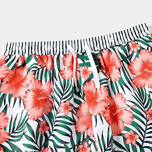 Iffei Family Matching Swimwear One Piece Floral Printed Bathing Suit Monokini Floral Print Cutout Girls: 8-9 Years Multicolored #TOP5