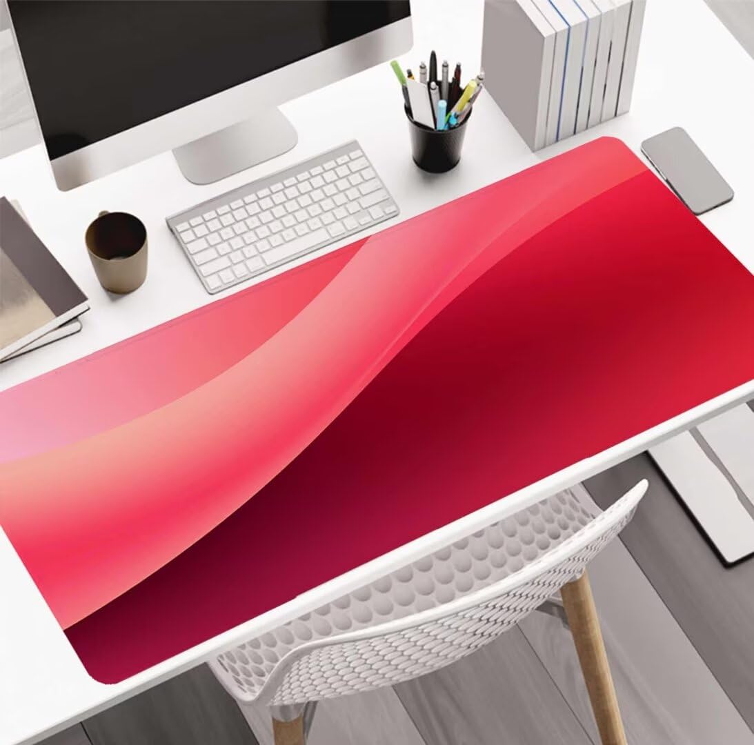 Alfombrilla Ratón Red Art, Mousepad Alfombrilla Raton Gaming XXL 1600x800x4mm Mouse Desk Mat Gamer para Gaming, Tapete Escritorio Mujer Almohadilla Raton, Mouse Pad Base de Goma Antideslizante S-948
