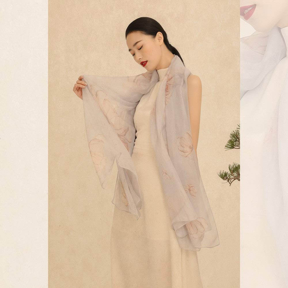 Pañuelos cuadrados de satén, Bufanda de cuello cuadrado, chal ligero seda satinada suave. Mujer Estampado floral Multi