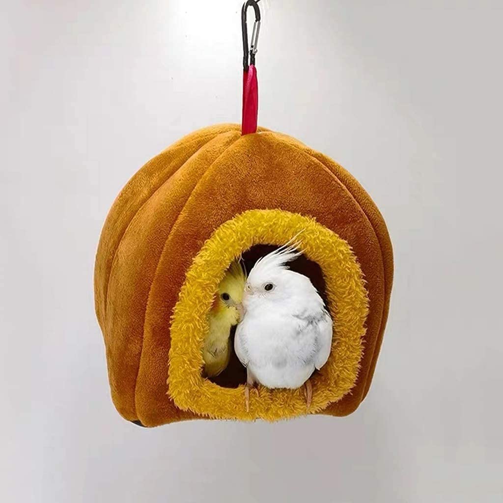 Nido de Loro Nidos de Pájaros Hamaca de Aves Mascota Colgante Columpio Cama Cueva pájaros Jaula decoración de la casa Suministros para pájaros Loro Felpa Nido Invierno cálido Hamaca 916
